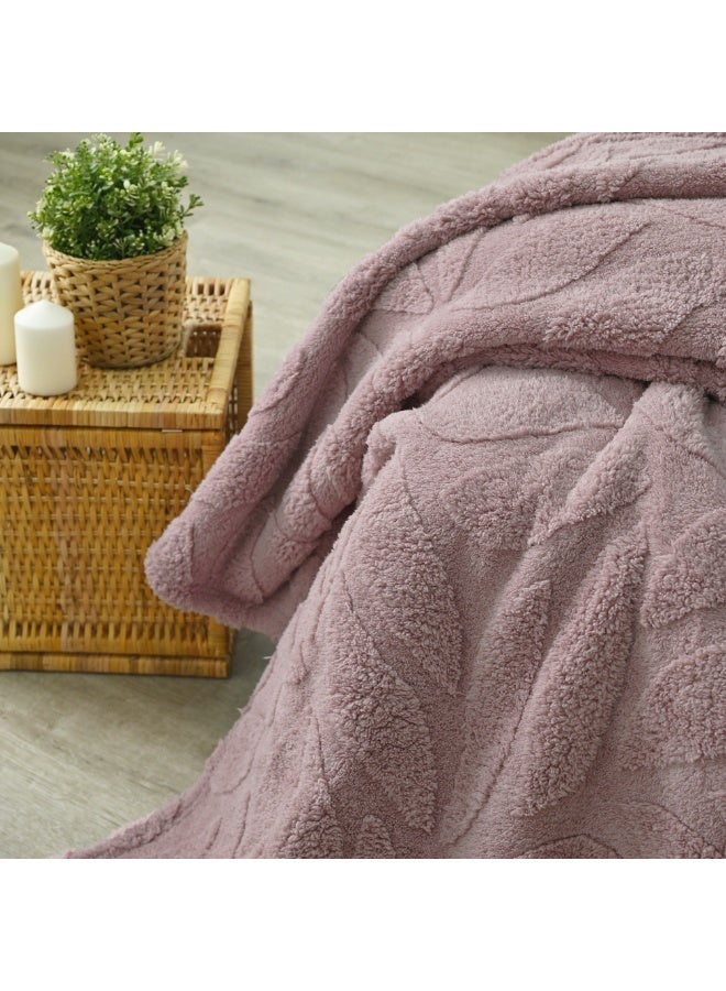 MORANO Sherpa Dreams Blanket, 2 Ply, 220 x 240 cm, 100% Polyester, Reversible Jacquard/Sherpa Design, Winter Warmth - Image 3